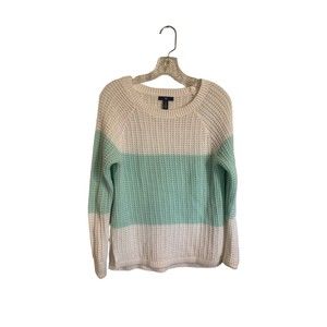 Gap Women’s Cotton Sweater Size Small White Mint Spring